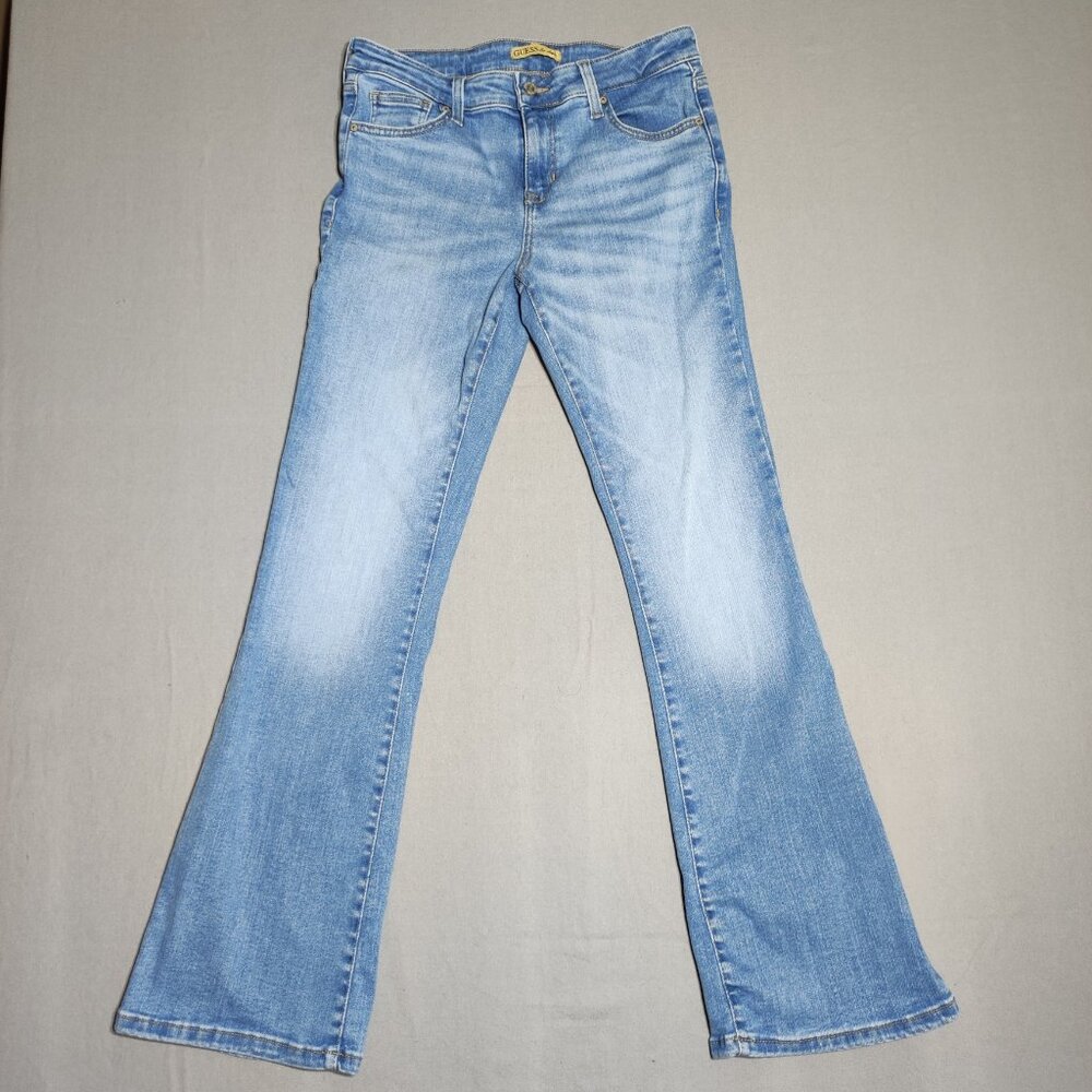 Guess Jeans women's size 29 hard washed denim blue boot cut skinny